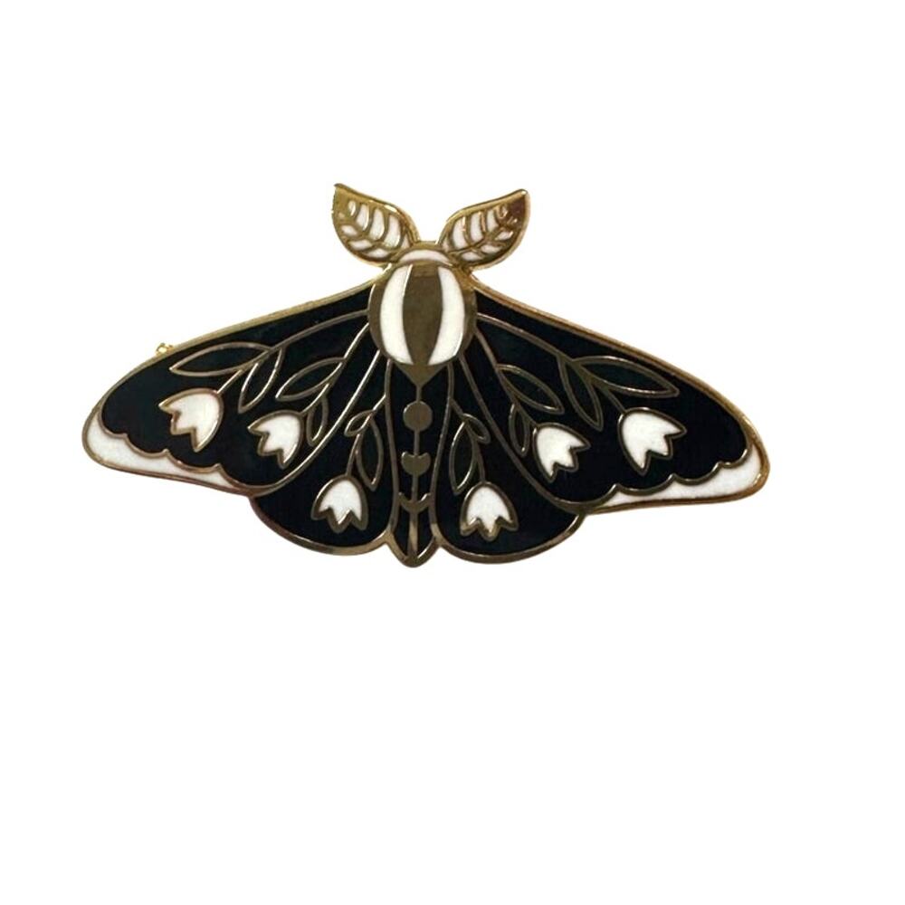 Floral Moth Enamel lapel pin or brooch